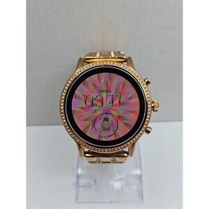 Womens Fossil Gen 5 Julianna HR FTW6035 Rose Gold Crystal Smartwatch OS - Read